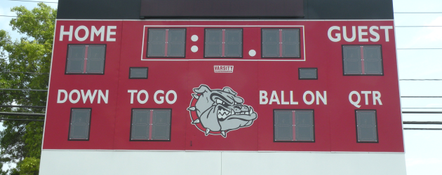New scoreboard for Robichaud football field New scoreboard for Robichaud football field